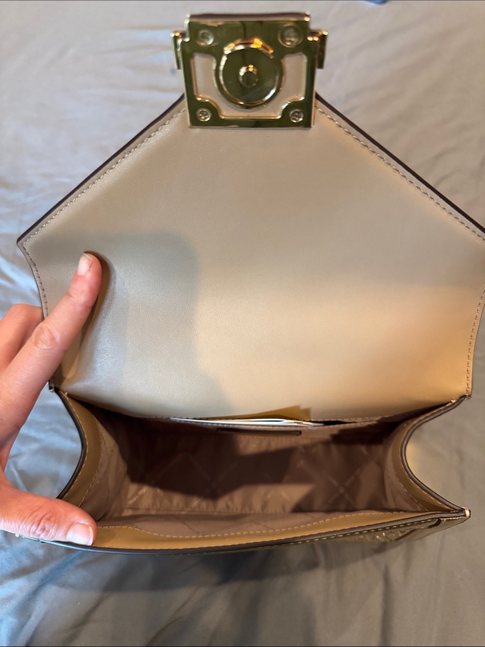 Michael Kors Gold Crystal-Studded Shoulder Bag - Picture 7 of 7